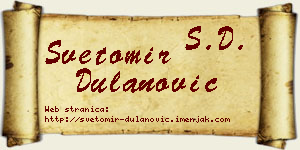 Svetomir Dulanović vizit kartica